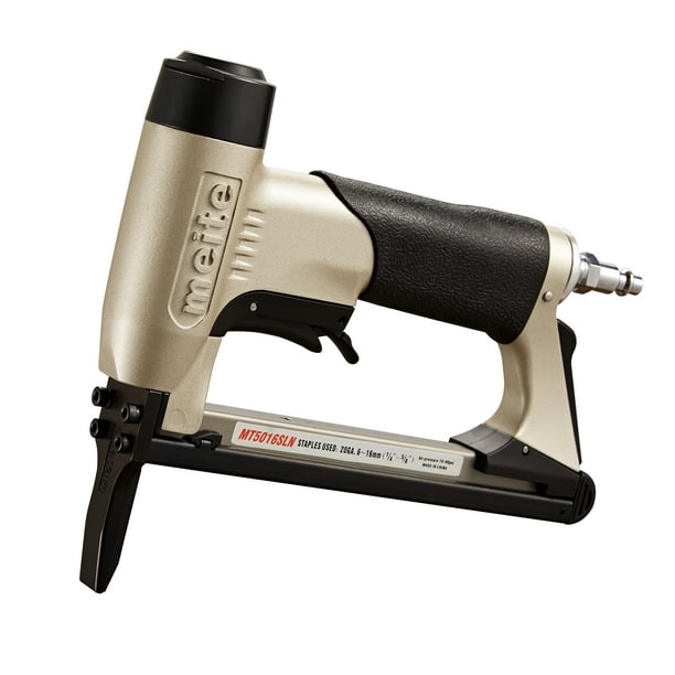 meite MT5016SLN Long Nose Pneumatic Upholstery Stapler Air Staple Gun with Safety Trigger, Uses