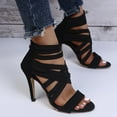 thumbnail image 4 of Mepaouo Strappy High Heels for Women Strech Band Pumps Heels Open Toe Walking Dress Sandals, 4 of 7