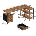 thumbnail image 5 of 54 Inch L Shaped Office Desk with Power Outlets, Computer Desk with Drawers, Corner Desk for Home Office, 5 of 9