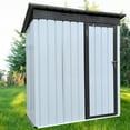thumbnail image 3 of iRerts Garden Shed, 5FT x 3FT Outdoor Storage Shed Storage House, Metal Outdoor Shed Tool Shed with Lockable Door and Apex Roof, Outside Sheds for Backyard Garden Patio Lawn, White+Black, 3 of 6
