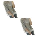 thumbnail image 4 of Minnieouse Camisetas falsas de piezas para mujer, camisetas informales de cuello de Color sólido de media manga, camisetas gris M 2piezas Minnieouse CBP014586, 4 of 5