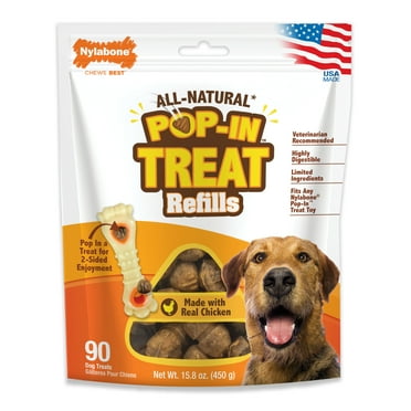 Nylabone All-Natural Pop-In Dog Treat Refills Chicken All Sizes (90 Count)