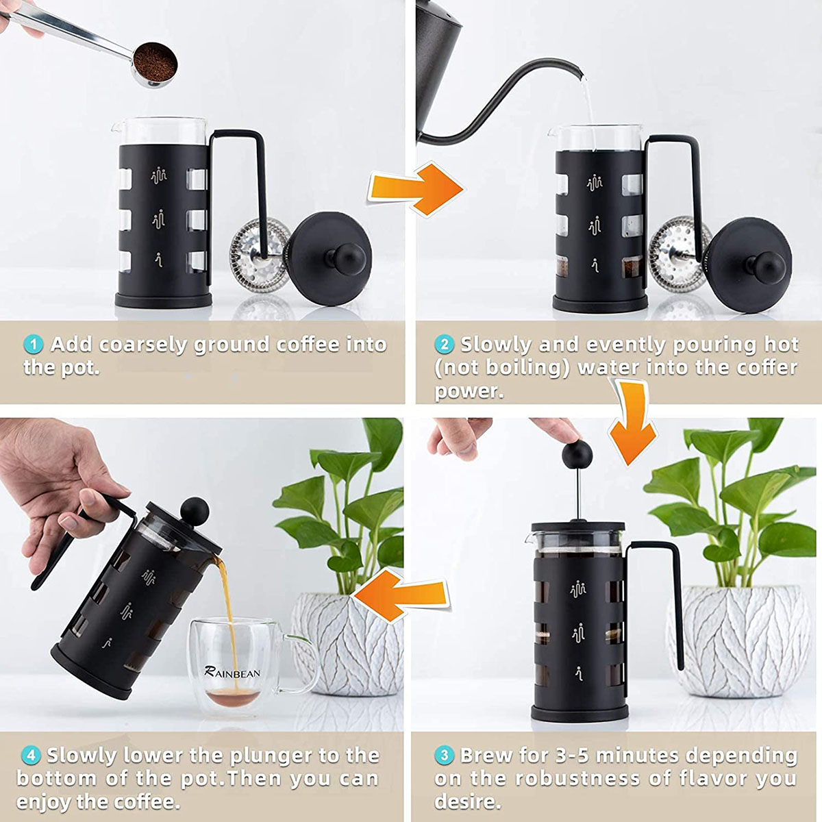 Lowestbest Coffee Pot and Teapot 12oz, with 4-Stage Filtration System Borosilicate Glass Durable Stainless Steel Thickened Heat-Resistant Lowestbest Coffee Pot and Teapot 12oz, with 4-Stage Filtration System Borosilicate Glass Durable Stainless Steel Thickened Heat-Resistant