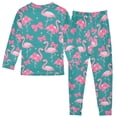 thumbnail image 2 of Flamingo Bow Pattern Cotton Pajamas 2 Piece Set Sleepwear Soft and Comfortable Homewear Nightwear, 2 of 7