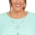 thumbnail image 1 of Alfred Dunner Womens Plus-Size Stripe Texture Knit Top With Necklace, 1 of 6