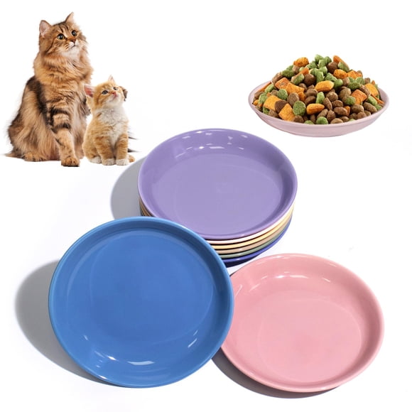Comedero para gatos FlaggeZG, 8 piezas, cerámica, 15 cm, poco profundo