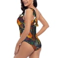 thumbnail image 5 of Yiaed Sunflowers Print Women One Piece Swimsuits Tummy Control One Shoulder Bathing Suits Pattern Ruffle Swimwear-XX-Large, 5 of 8