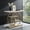 White, variant on Resenkos Console Table, Industrial 4-Tier Sofa Entryway Table with Circle Basew