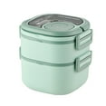 thumbnail image 1 of asddcavvf Stainless Steel Lunch Container Stackable Lunch Container With Built In Divider Spoon 3oz Dressing Container Leak Proof Durable Bento For Container Store, 1 of 4