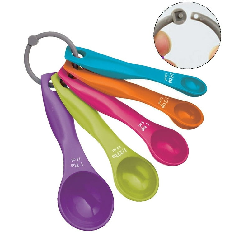 Pampered Chef Measuring Spoon Set of 5 Stackable Clear Kitchen Tool  INCOMPLETE