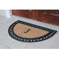 thumbnail image 2 of A1HC Half Round Black/Beige 30 in. X 48 in. Rubber and Coir Double Door Monogrammed J Doormat, 2 of 7