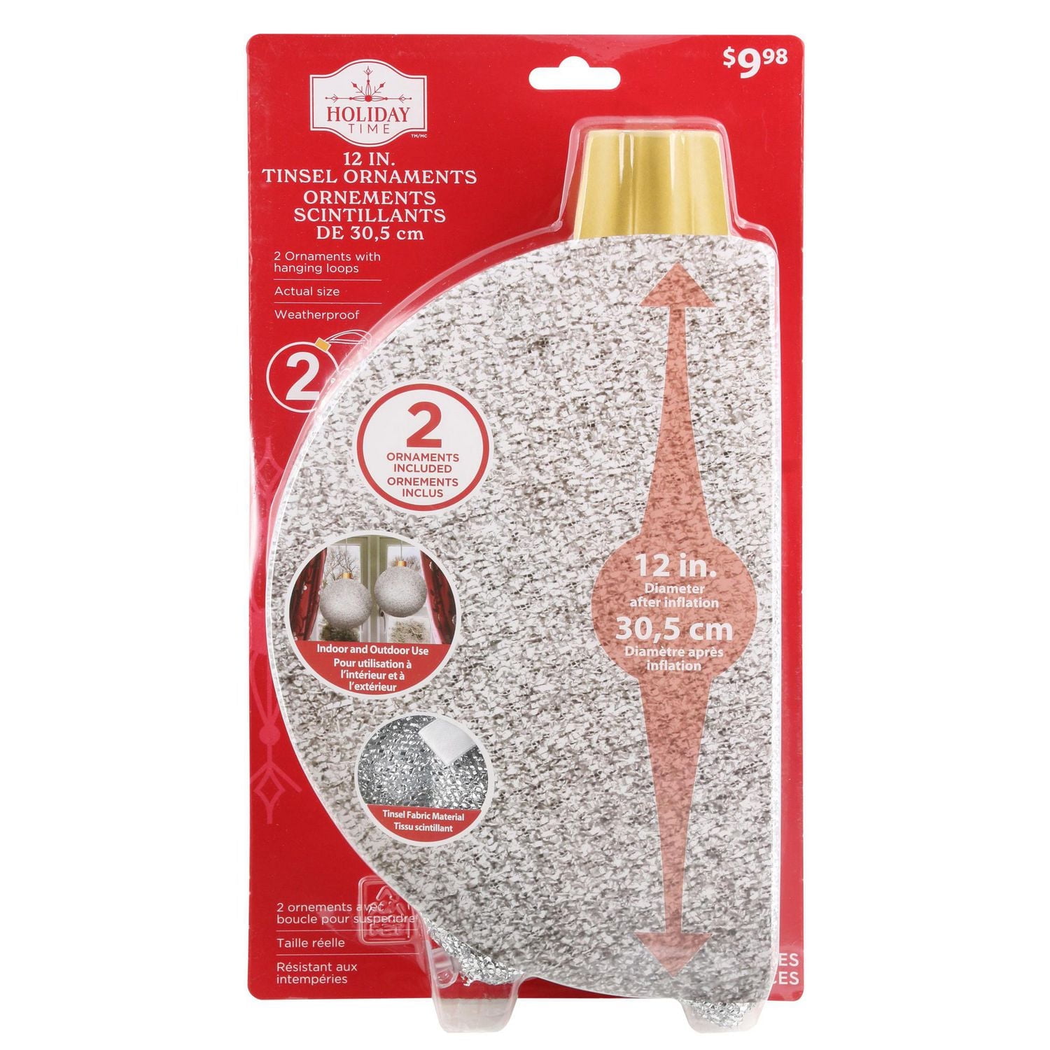 12"GUIRLANDES ORNEMENTS ARGENT