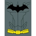 thumbnail image 2 of Justice League Batman Crest and Belt Men's Charcoal T-shirt-3XL, 2 of 4