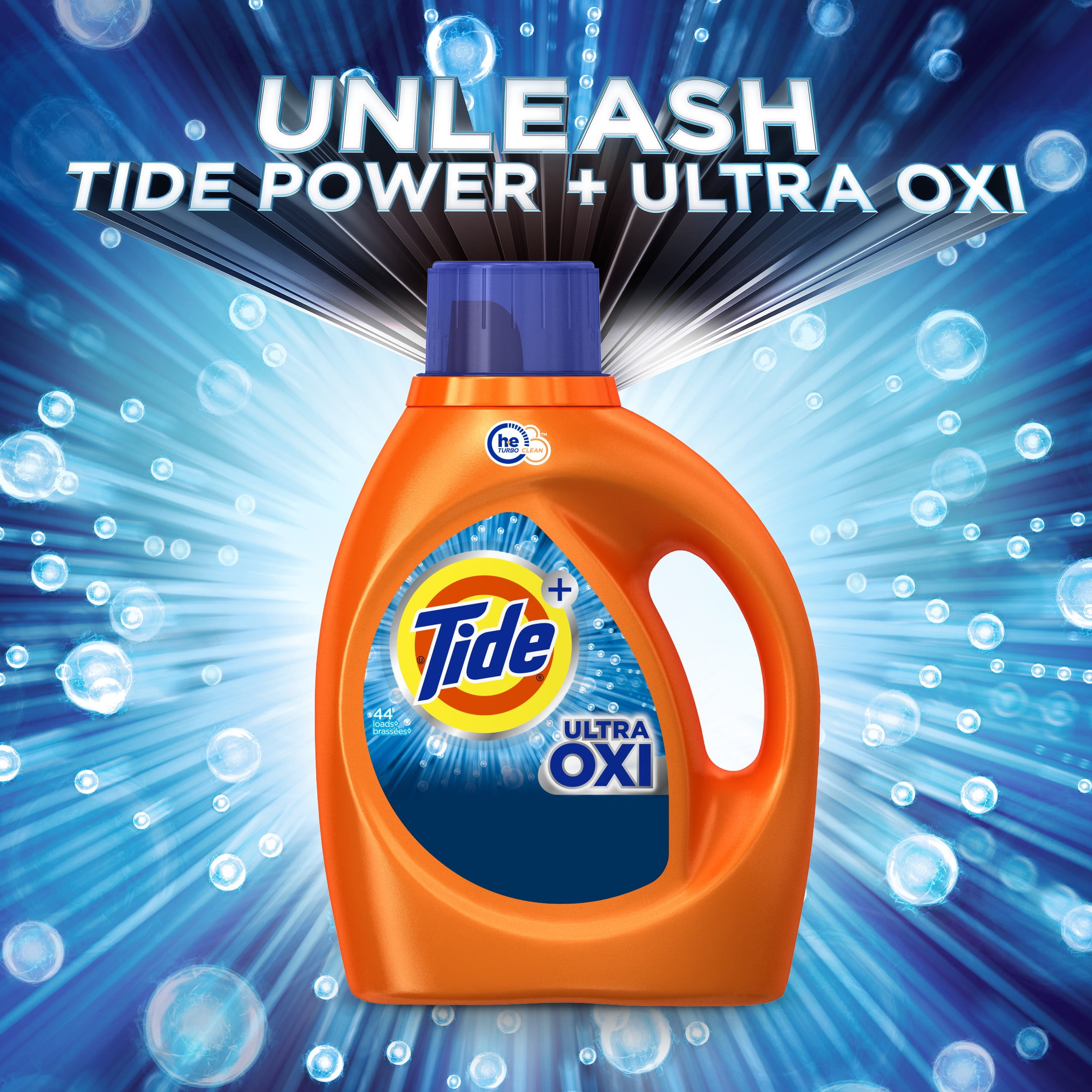 Tide Ultra Oxi Liquid Laundry Detergent, 44 Loads, 63 fl oz, HE Compatible