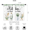 thumbnail image 2 of Rustic Eucalyptus Leaves Kitchen Curtains Small Short Leaf Plants Farmhouse Country Botanical Rod Pocket Wooden Board Farm Nature Bedroom Living Room Treatment Fabric 2 Panels 27.5Wx39H Inch, 2 of 6