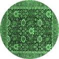 thumbnail image 1 of Ahgly Company Indoor Round Oriental Emerald Green Industrial Area Rugs, 8' Round, 1 of 4
