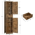 thumbnail image 4 of 67" Tall Storage Cabinet, Bathroom Cabinet with Drawer & Adjustable Shelves, Narrow Storage Cabinet, Floor Cabinet for Living Room, Home Office, Rustic Brown, 4 of 15