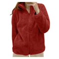 thumbnail image 2 of Baqcunre Women's Clothing, Sherpa Jacket Women Long Sleeve Zip Up Fuzzy Sherpa Coats Casual Oversized Lapel Jackets Fleece Warm Outerwear Valentines Day Gifts, 1Pc Top B S, 2 of 3