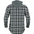 thumbnail image 6 of Quiksilver Mens Snap Up Long Sleeve Hooded Flannel Shirt - Sky Captain, 6 of 7