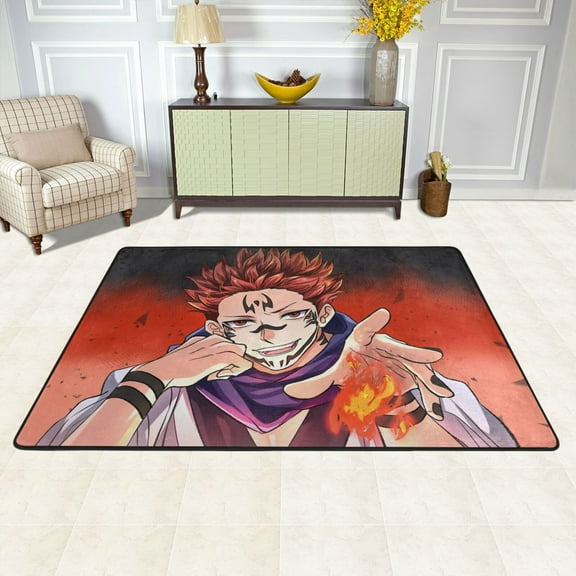 Area Rugs Jujutsu Kaisen For Living Room Rug Flannel Children Crawling Non-Slip Floor Mat For Kids Playroom Garden Entry Home Decor 72"X48"