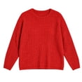 thumbnail image 6 of LEKWK Plus Size Tops for Women Long Sleeve Crewneck Oversized Tops Ribbed Knit Loose Fit Warm Cozy Lounge Fall Winter Outfits Red XL, 6 of 9