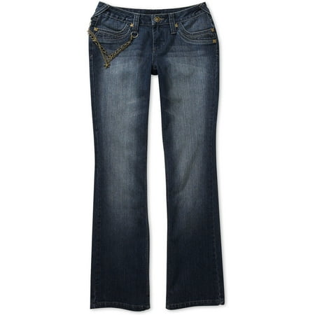 No Boundaries - Juniors' Boot-Cut Jeans with Chain Detail
