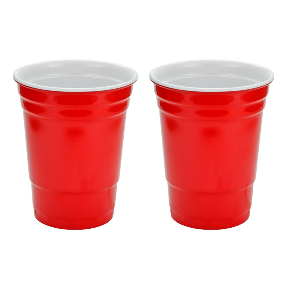 Fairly Odd Novelties Red Hard Plastic Cup 16oz, 2 Pack