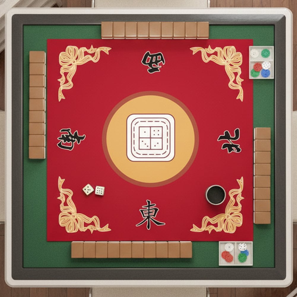 Slccxzc Mahjong Mat, Anti Slip and Noise Reduction Mahjong Table Cover Portable Game Mat for Mahjong, Poker, Card, Board & Tile Games