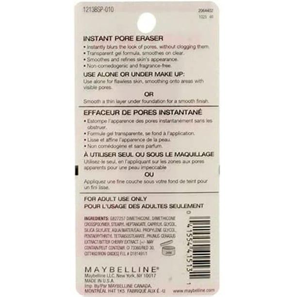 Maybelline Baby Skin Instant Pore Eraser, Clear Primer, 0.67 fl oz