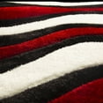 thumbnail image 3 of Plush Fluffy Shine 3D Wave Red White Black Shag 2'x3' Area Rug/Carpet by Makymo, 3 of 4