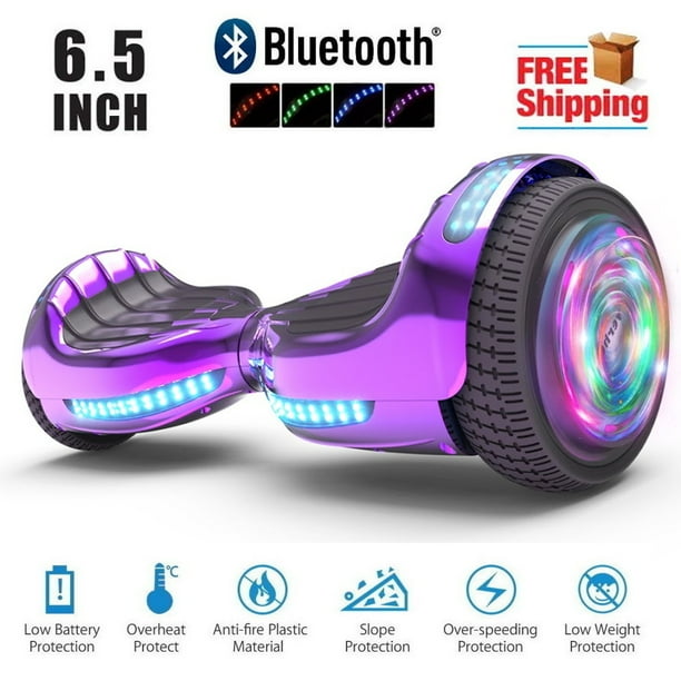 Ul2272 Certified Top Led 6 5 Hoverboard Two Wheel Self Balancing Scooter Chrome Purple