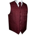 thumbnail image 2 of "BEST TUXEDO" Men's Formal, Wedding, Prom, Homecoming, Tuxedo Vest, Tie & Hankie Set in Burgundy Paisley, 2 of 4