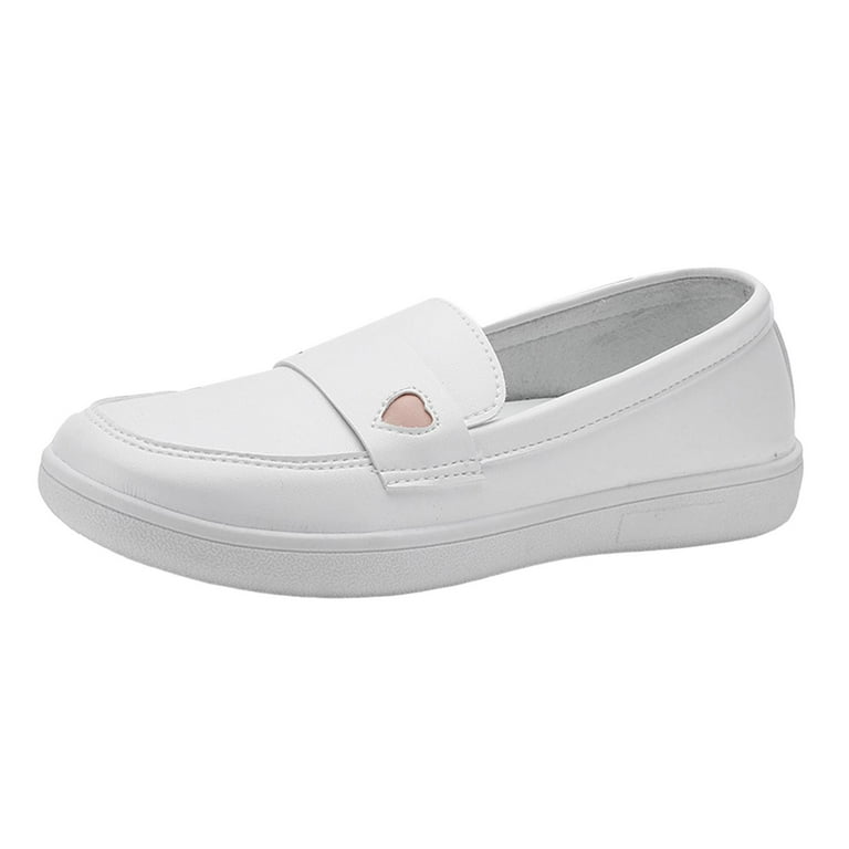 Women s Nursing Shoes Nurse Loafers Casual Walking Shoes White Walking Shoes Heart 37