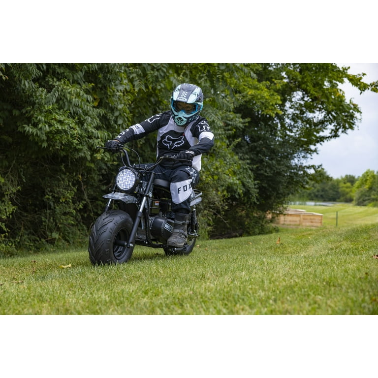 Coleman Powersports B200RSV 196cc Gas Powered Mini Bike, Rear Suspension  Off-Road Motorcycle Up to 30 MPH & 20 Miles Range, Pull-Start Engine, Front  & Rear Disc Brakes, Ages 13 and Up, Black -