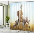 thumbnail image 5 of Ambesonne Giraffe Shower Curtain, Lion Tiger Zebra, 69"Wx84"L, Multicolor, 5 of 5