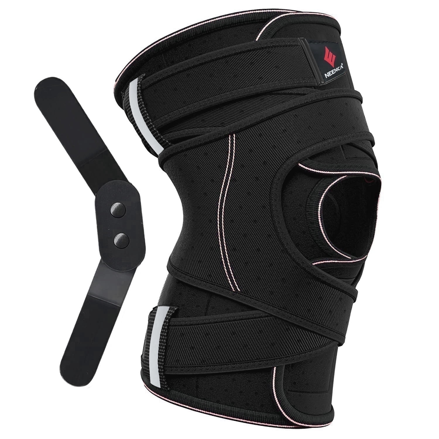 NEENCA Hinged Knee Brace for Knee Pain, Adjustable Compression Knee Support with Straps & Side Stabilizers for Men Women, Relief for ACL, MCL, Arthritis