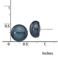 thumbnail image 2 of Primal Gold 14 Karat White Gold 12-13mm Black Button Freshwater Cultured Pearl Stud Post Earrings, 2 of 4