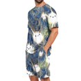 thumbnail image 4 of Pajamas for Men Halloween Pumpkins Print Mens Pajama Set Short Sleeve Crewneck & Pajama Shorts, 4 of 7