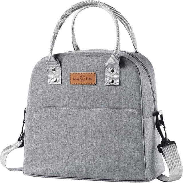 Bolsa térmica pequeña, bolsa de almuerzo, bolsa térmica, bolsa aislante (gris)