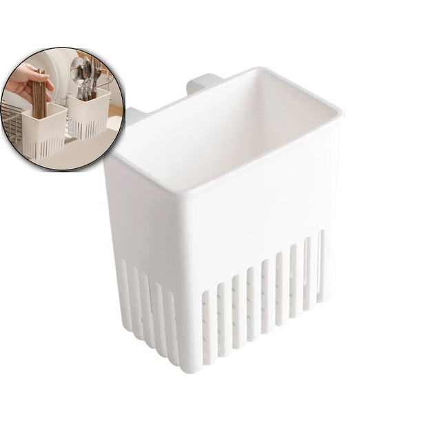 Dvruxg Kitchen Drainage Shelf Organizer, Multifunctional Utensil Cage, Plastic Spoon Chopstick Storage Box for Refrigerator Side Door Use