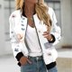 thumbnail image 1 of ICHUANYI Liquidación Abrigo casual con cremallera y bolsillo estampado a la moda para mujer ICHUANYI WER202308253234, 1 of 5