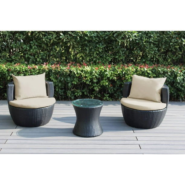 Ohana 3Piece Outdoor Wicker Patio Furniture Conversation Set Walmart