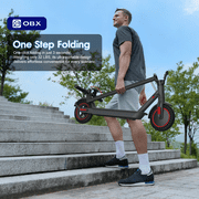 OBX Electric Scooter for Adults,350W Motor 18 MPH &12-16Miles Range 8.5Anti-Skid Solid Tires, Folding Commuting E-Scooter with Double Braking System