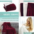 thumbnail image 5 of Elegant Comfort Throw Blanket, Reversible Sherpa Flannel, Ultra-Soft, Fuzzy, Plush- All season Lightweight Decorative Throw, 50 x 60 inches, Solid Sherpa Throw, Burgundy, 5 of 5