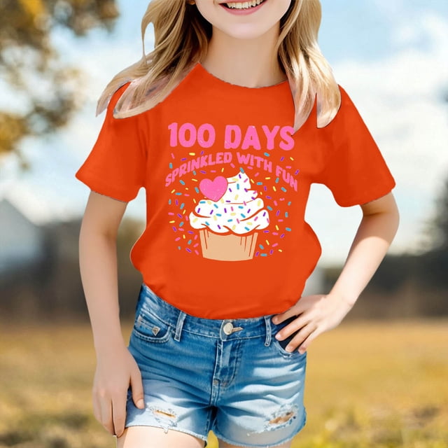 T-shirt Graphique à Manches Courtes pour Filles, Coupe Ample Décontractée, Col Rond, Doux, avec Imprimés, pour Usage Quotidien et Loisirs