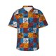 thumbnail image 1 of Fotbe colorful plaid Dinosaur Camisa Hawaiana para Hombre Unisex – Camisa Casual de Verano con Botones de Manga Corta de Algodón y Lino,X-Large, 1 of 7