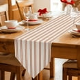 thumbnail image 2 of Orange Stripes Table Runner Linen Burlap Table Runner 90 Inches Long Minimalist Vertical Lines Vintage Dresser Scarves for Kitchen Island Coffee Dining Room Party Wedding Holiday Decoration 13"x90", 2 of 8
