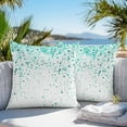 thumbnail image 5 of Waterproof Throw Pillow Covers Set of 2, 16x16 Inch Turquoise Polka Dot Decorative Pillowcases Outdoor Pillow Slip Cushion Covers Set for Couch Tent Abstract Modern Art Dots Watercolor, 5 of 7