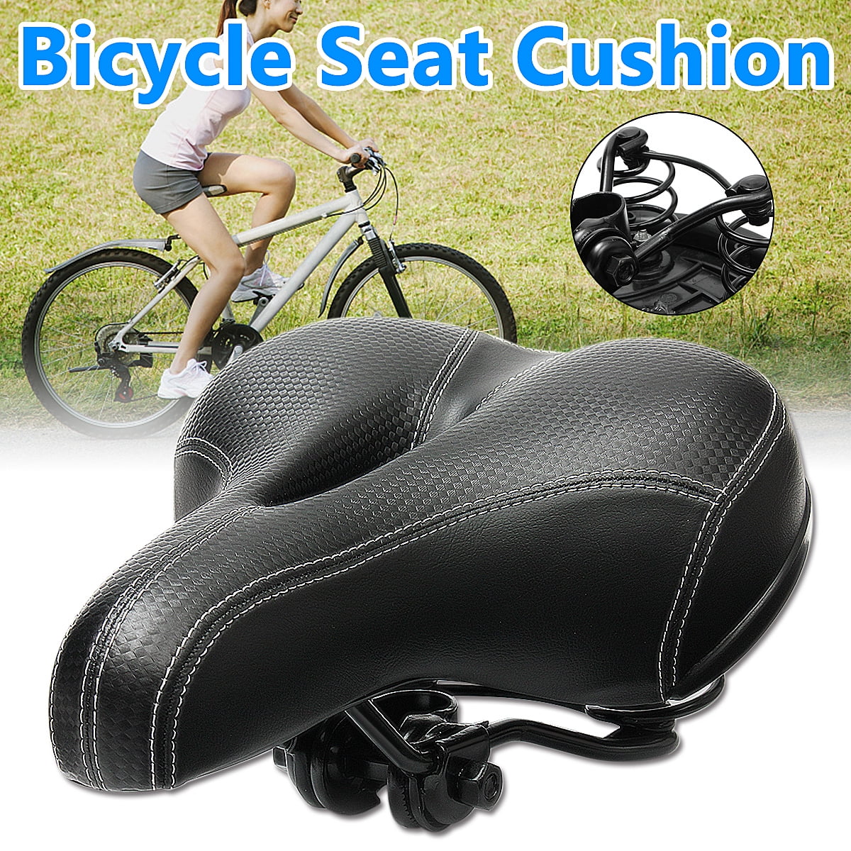 Wide Big Bum Bike Bicycle Thicken Soft Foam Extra Comfort Sporty Pad Saddle Seat 