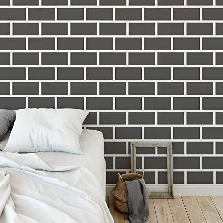 Faux Brick Stencil Set - Includes 2 Identical Brick Wall Stencils for Painting Large Pattern Designs on Walls, Floors & More - A Great Wall Stencil
